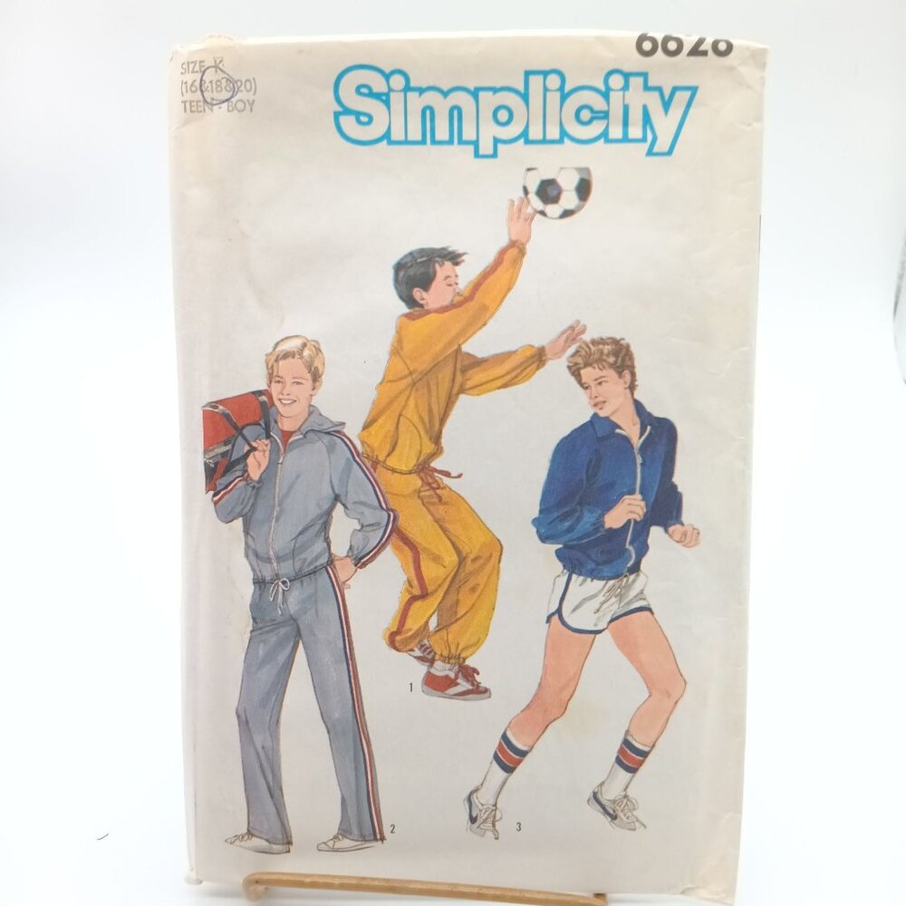 Vintage Simplicity 6628 Teen Boys Sportswear Pattern Size 16 (Boys 34) 1984